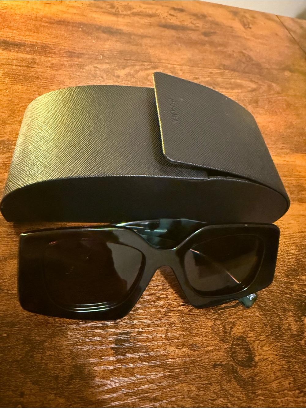 Prada Black Oversized Rectangular Sunglasses with Case